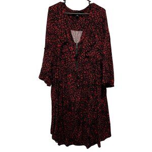 TORRID Women's Plus Size Heart Long Sleeve Knee Length Dress Valentine's Red 4XL